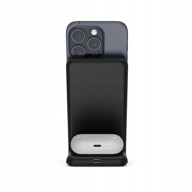 Ładowarka indukcyjna 2w1 MagSafe iPhone i Apple AirPods Czarny Waga produktu z opakowaniem jednostkowym 0.1 kg