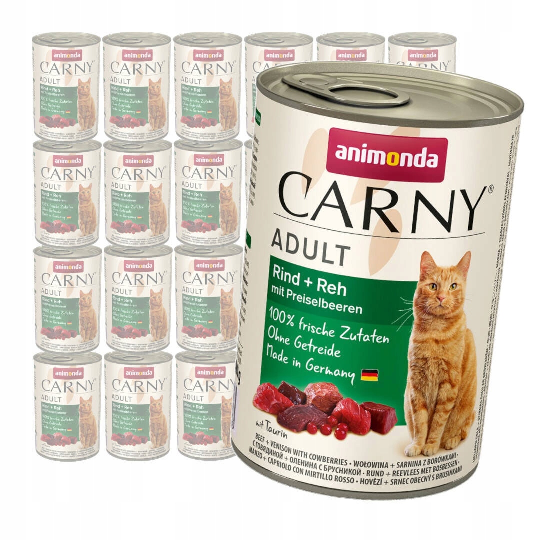 Levně Animonda Carny Adult 24x400g Mokré Krmivo Pro Kočky Hovězí maso Sarnina Borůvka
