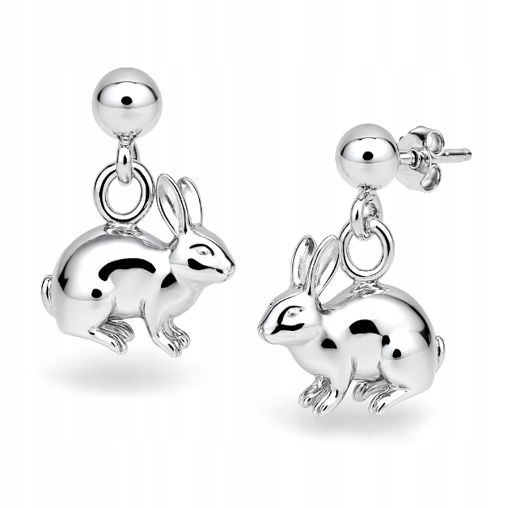 stříbro náušnice Rabbit Králíček Bunnys