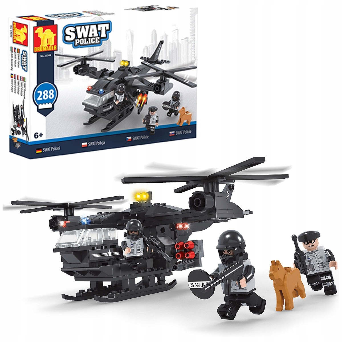 DROMADER KLOCKI SWAT 288 EL HELIKOPTER Typ klocki konstrukcyjne