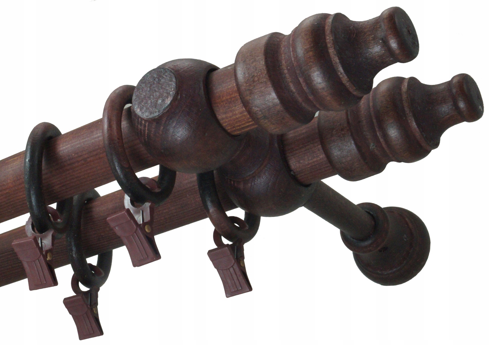 

Karnisz drewniany fi 28 Mahoń podwójny 1,5 m 150cm