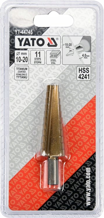 YATO WIERTŁO STOPNIOWE HSS STOŻKOWE 10 - 20 mm Marka Yato