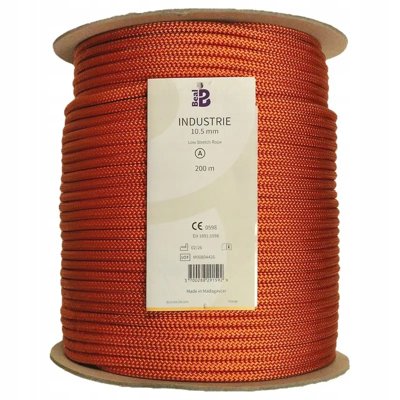 Polostatická lana Beal Industrie 10,5 mm Orange 200 m