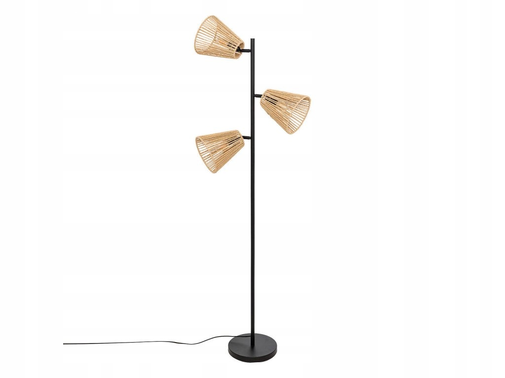 Stojacia lampa boho Giada, 3 otočné tienidlá, 150 cm