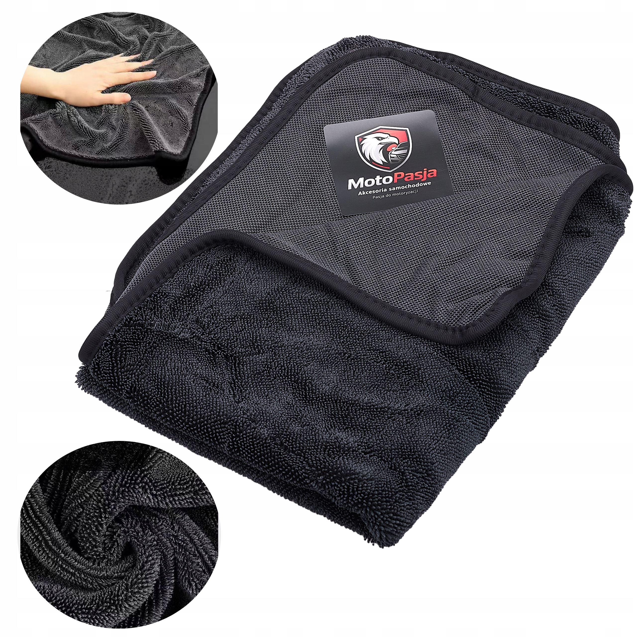 Ręcznik Do Osuszania Auta z Mikrofibry Szybkoschnący Duży 60x90 MotoPasja