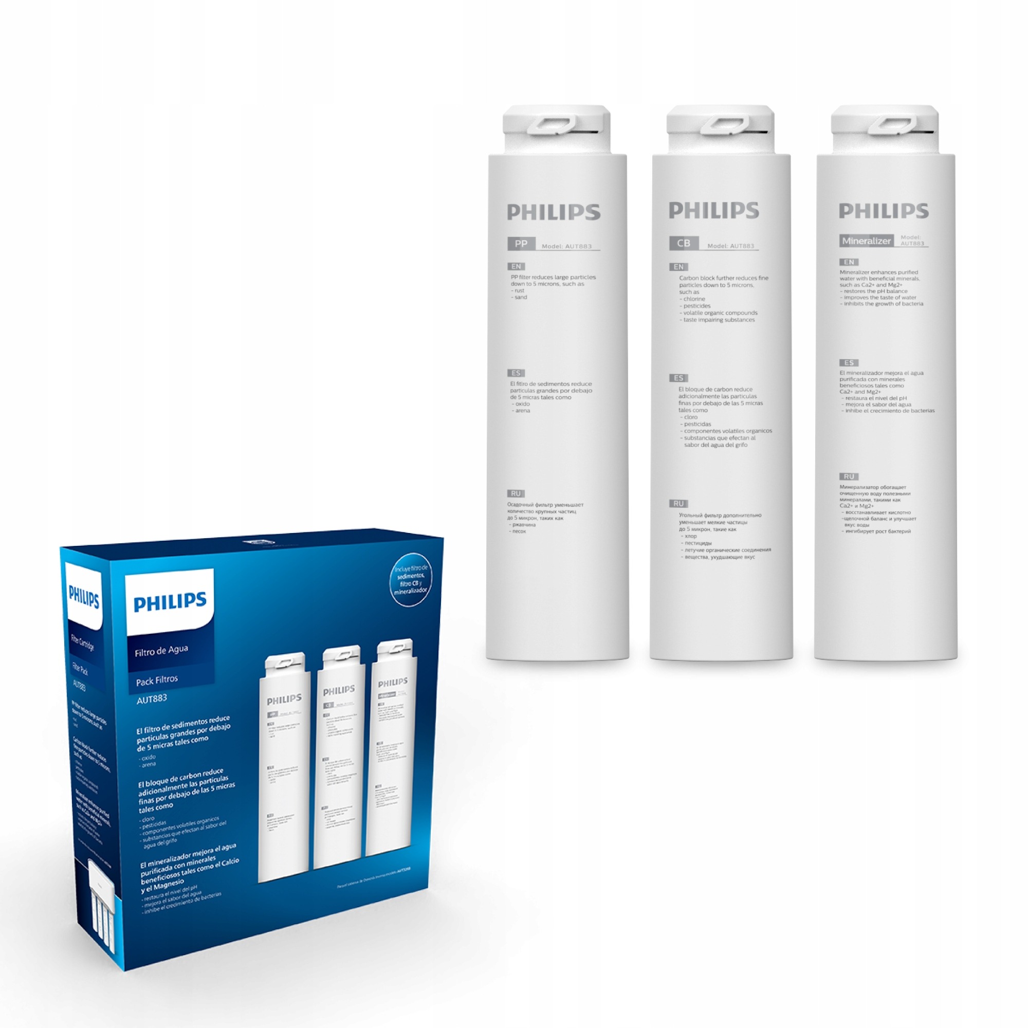 Philips Wkłady wymienne do filtra wody AUT3268 wkłady filtrujące AUT883