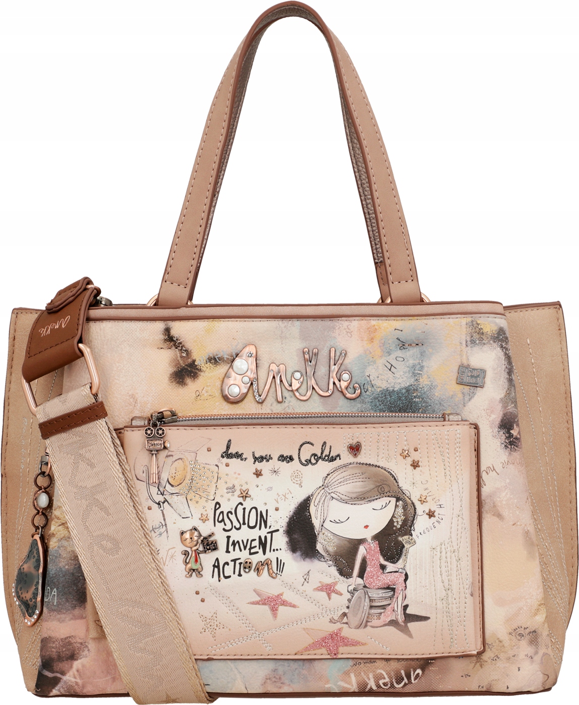A483 torebka kuferek Shopper Anekke Hollywood 38701-255 szeroki pasek