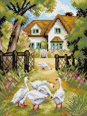 Kanwa Haft Krzyżykowy 24x30 Gęsi 2498