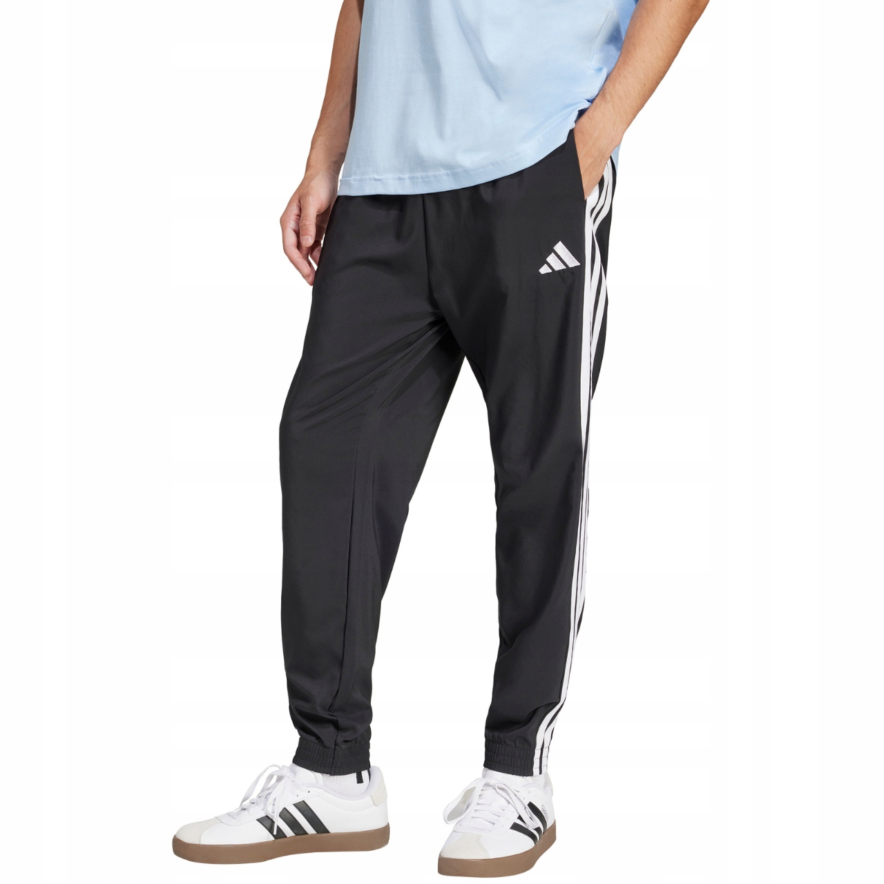 Pánské kalhoty adidas Essentials 3-Stripes Woven černé IM7841 L