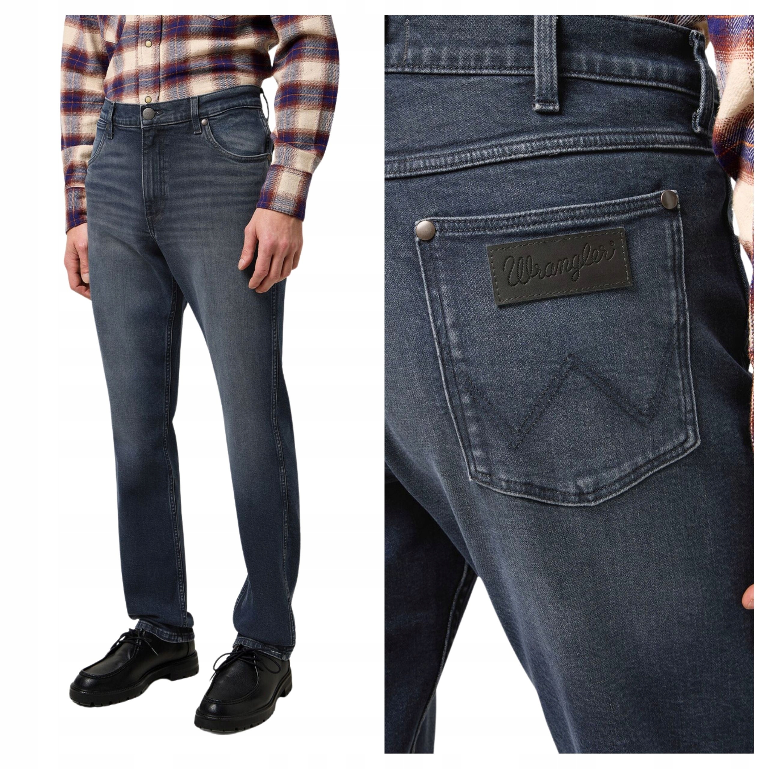 Pánské kalhoty Wrangler Greensboro Straight Fit Jeansy Ocean Storm W31 L34
