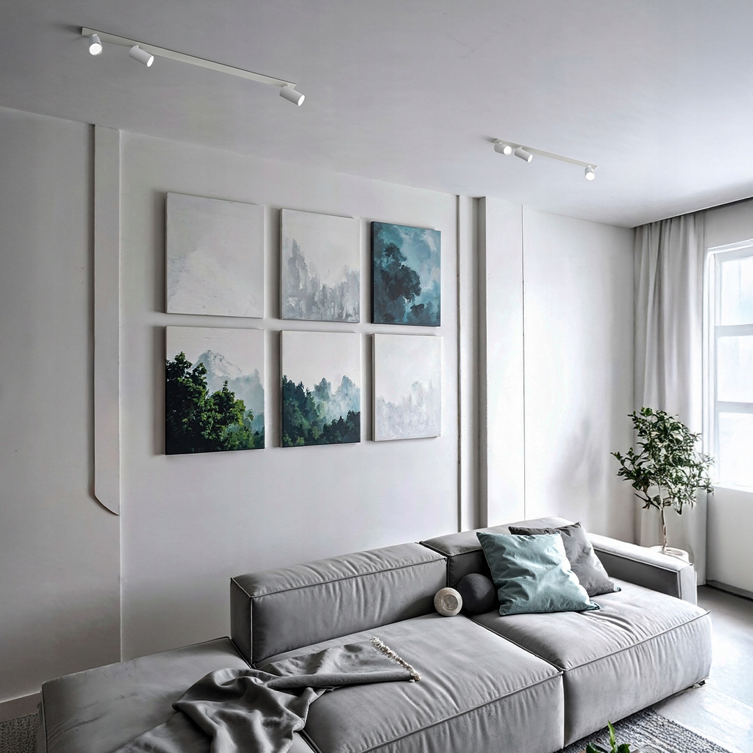 jednoduchý stropní zapuštěný podomítkový nosník spot 3GU10 Bílá kuchyně mono