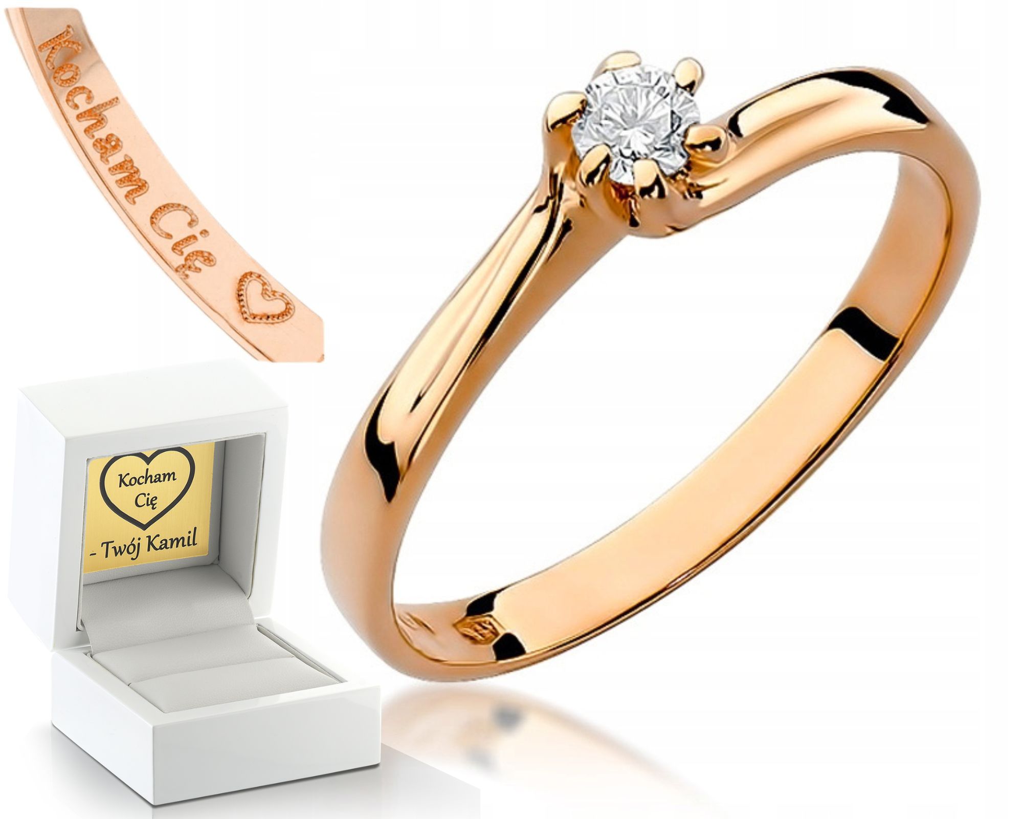 Prstýnek S Briliantem Růžové Zlato