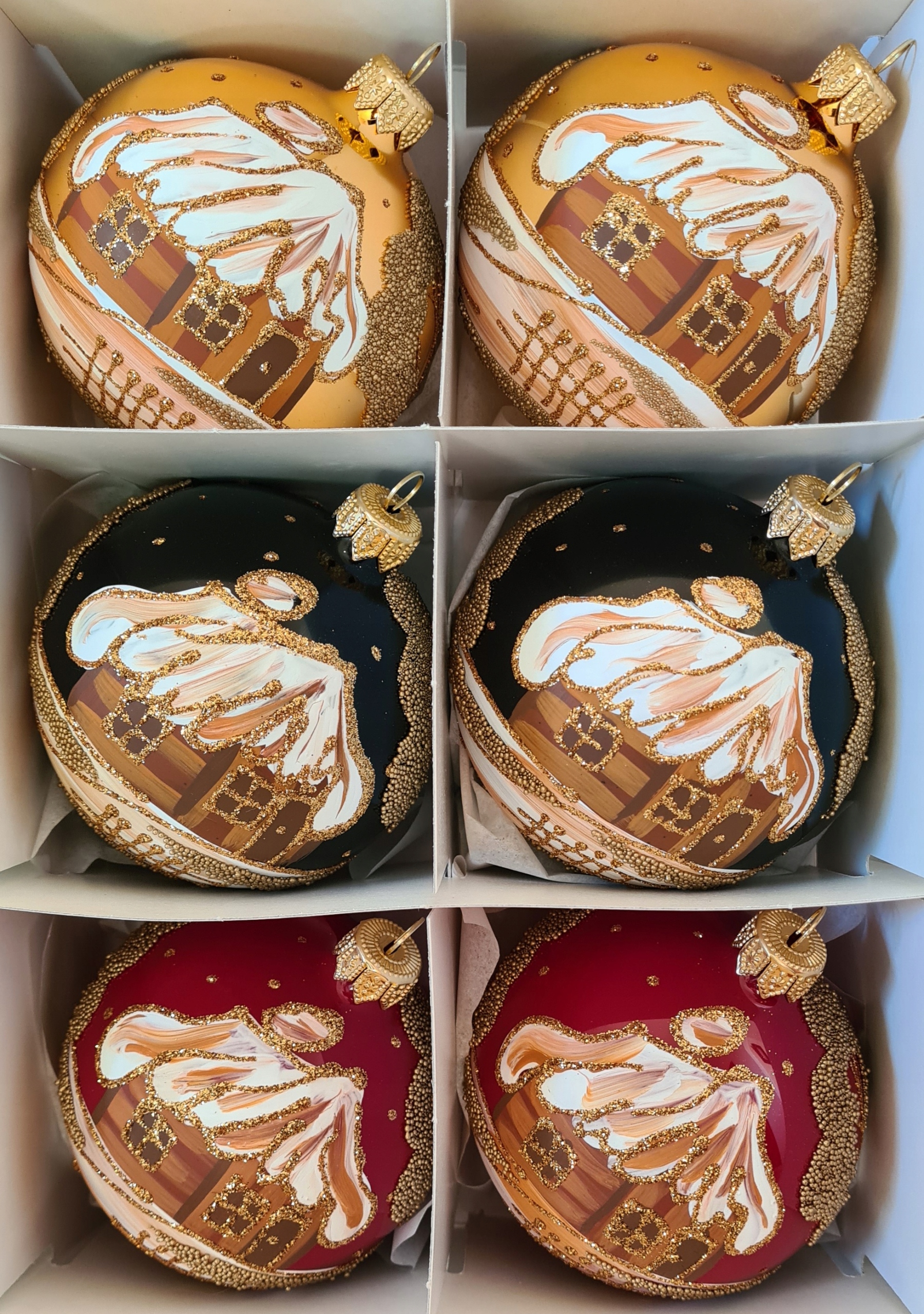 

Bombki Choinkowe Szklane Ręcznie Malowane 8 cm.