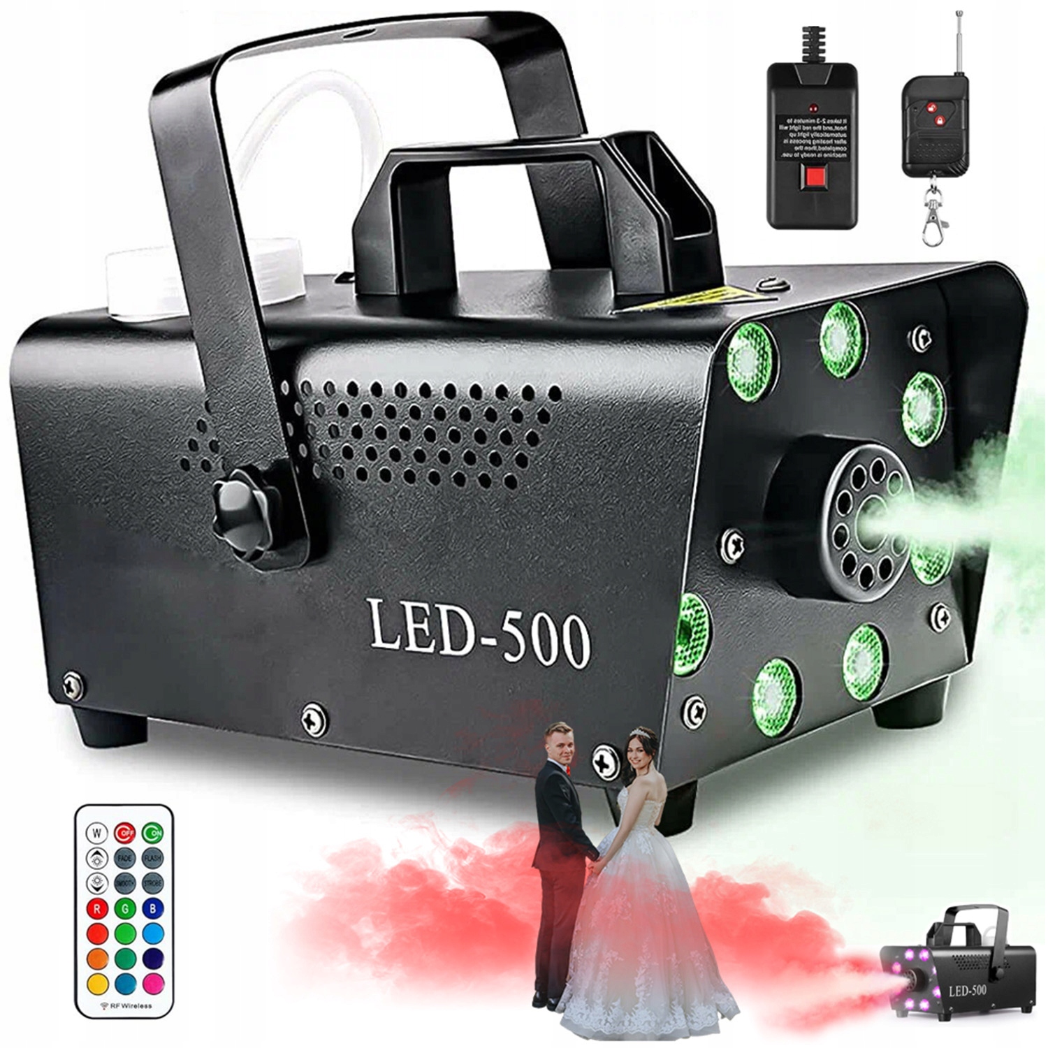 Stroj Na Jevištní Kouř, 8 Ledová Světla, 12 Barev, Párty