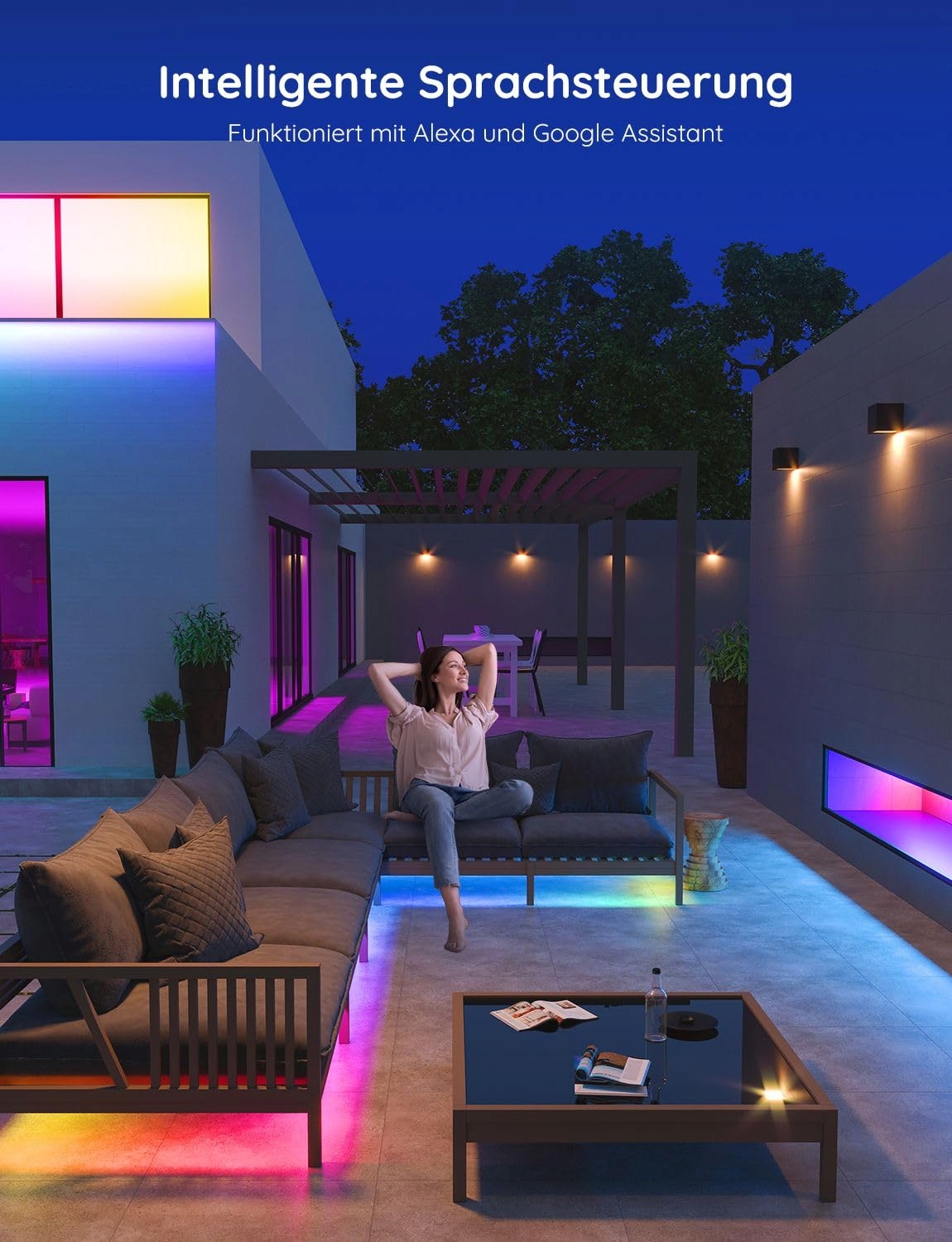 GOVEE Zewnętrzny Pasek LED 20m IP65 RGBIC Alexa App Muzyka Ogród Balkon — miniatura 5