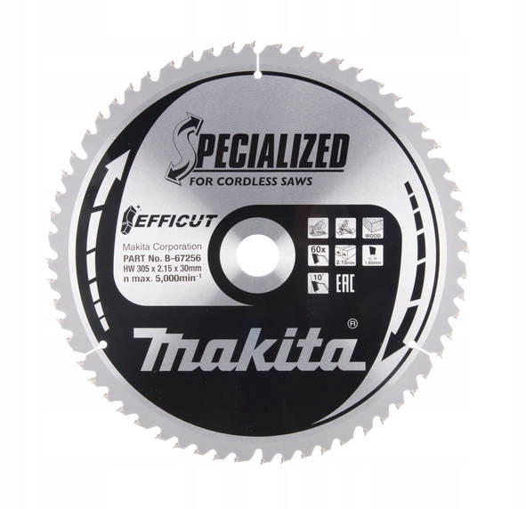 Makita Tarcza piła do cięcia drewna Osb 305x30 60 Zębów Efficut B-67309