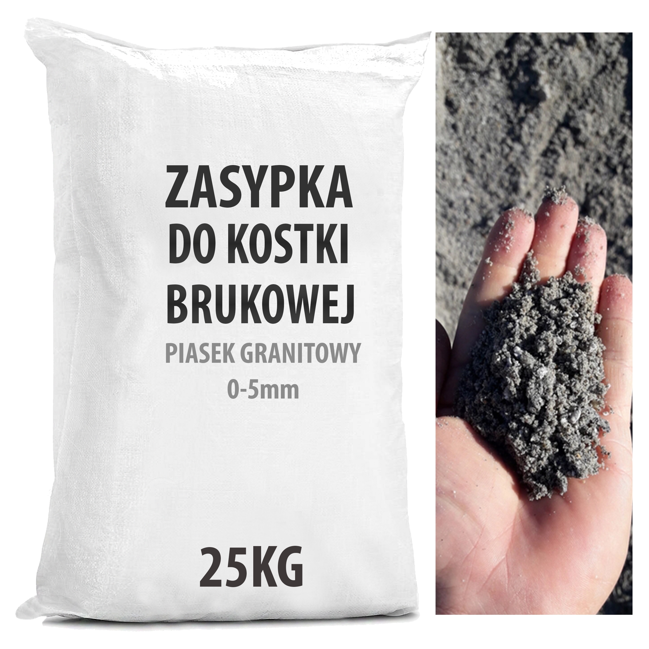 

Zasypka do Kostki Brukowej Granitowa 0-5mm 25KG