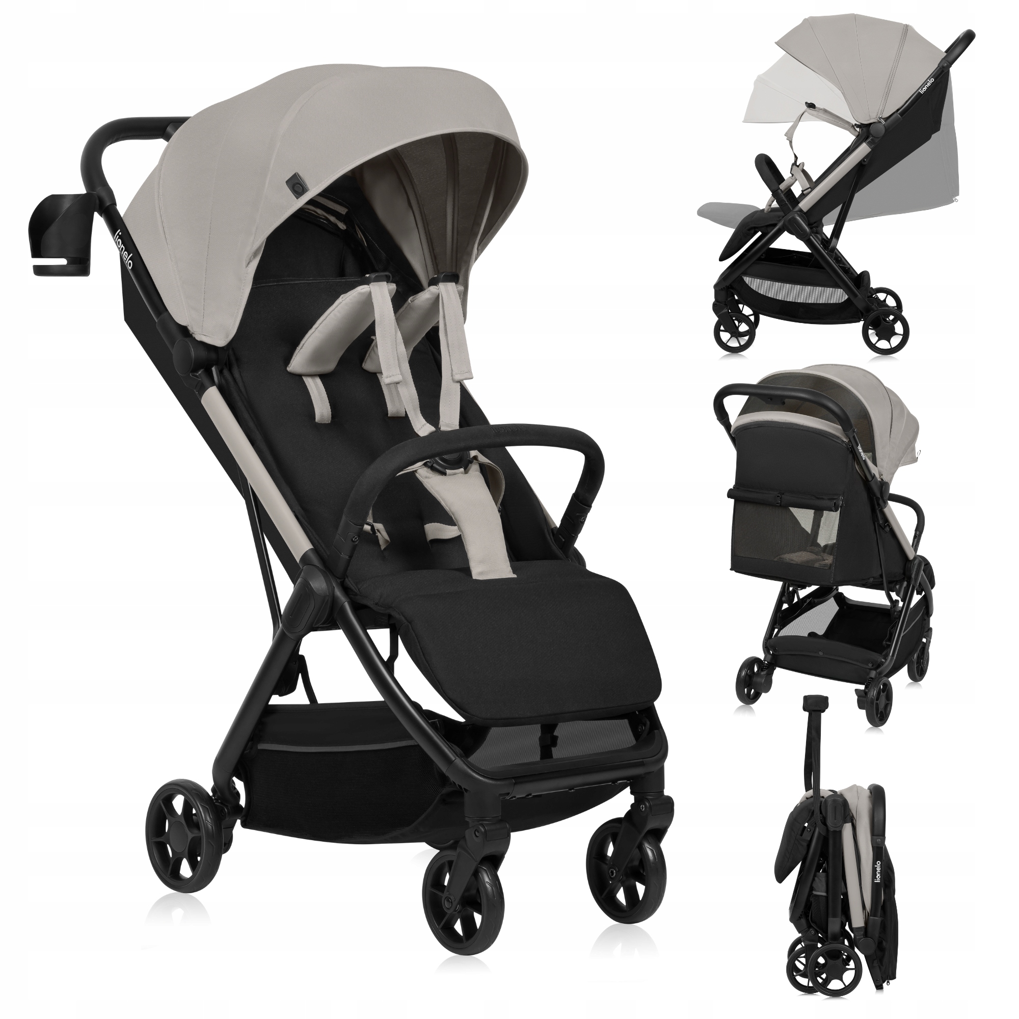 Wózek spacerowy składany lekki dodatki Lionelo Lo-julie Air Beige Sand