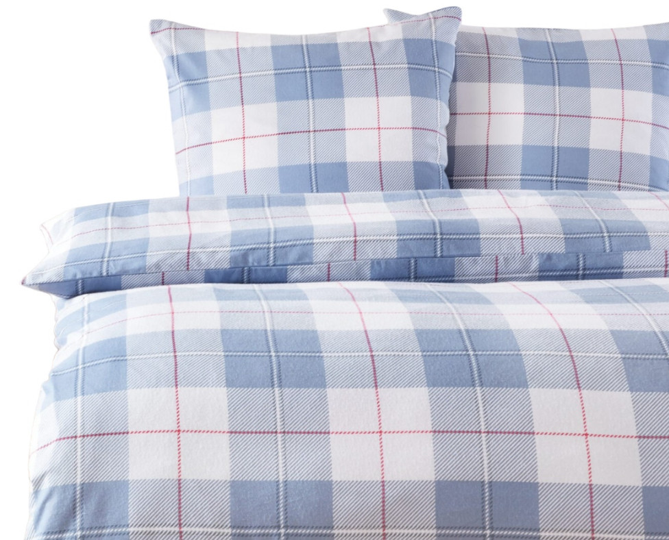 

Pościel flanelowa 160x200 Smukee 2 poduszki krat