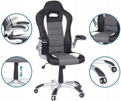 Krzesło Biurowe Game Sport – Ergonomiczne, Niemieckie, Sportowe, Szare