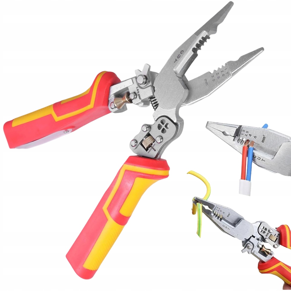 Odizolační Kleště 9V1 S Otvory Pro Navíjení Drátů, Řezání, Oddělování