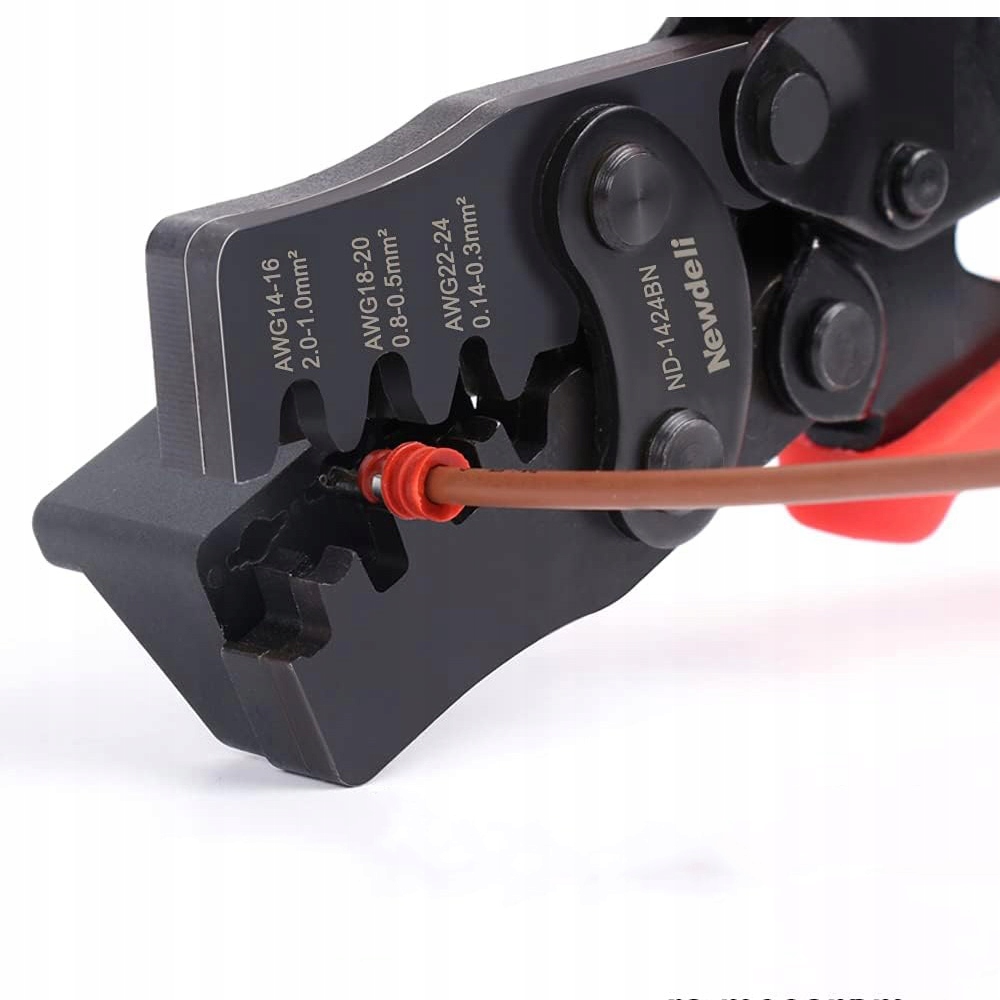 ZACISKARKA PRASKA KONEKTORÓW TULEJEK KOŃCÓWEK KABLI PRZEWODÓW 1424BN Marka inna