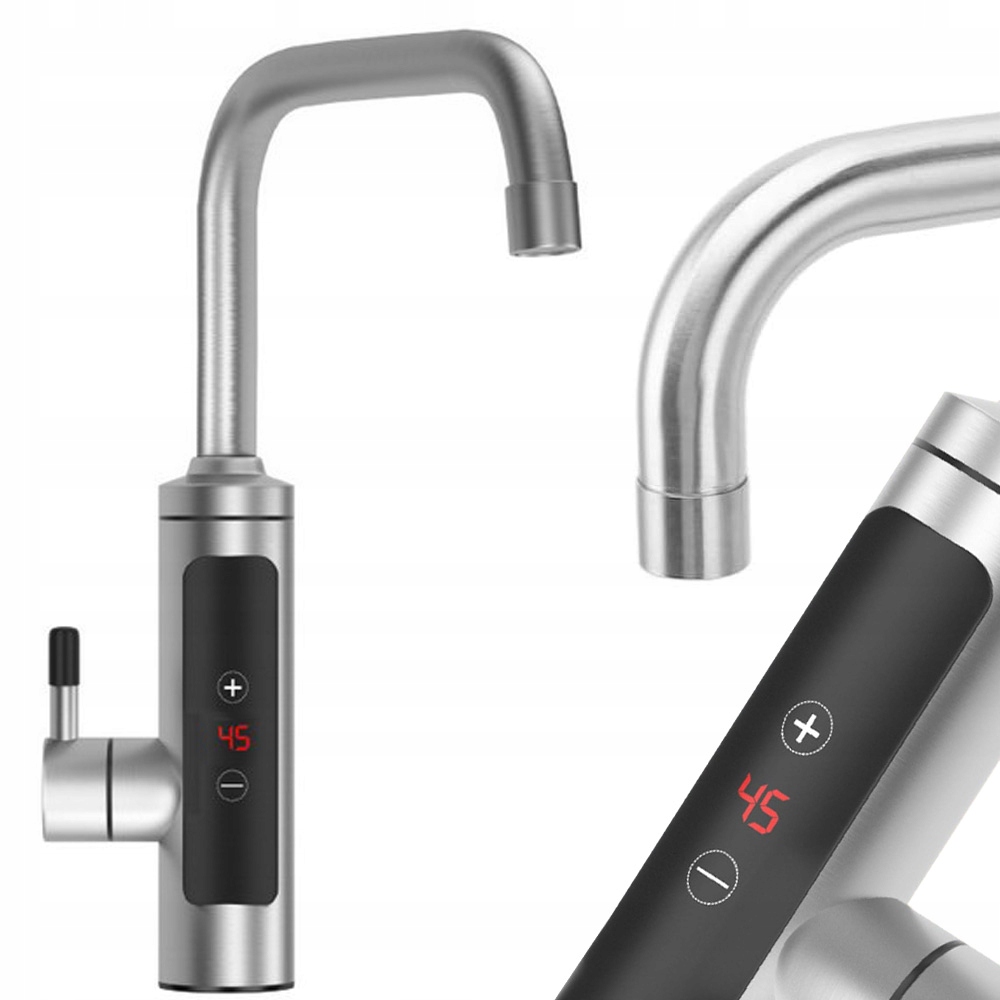 Elektrický průtokový ohřívač vody kohoutková kuchyňská baterie LCD 3000W