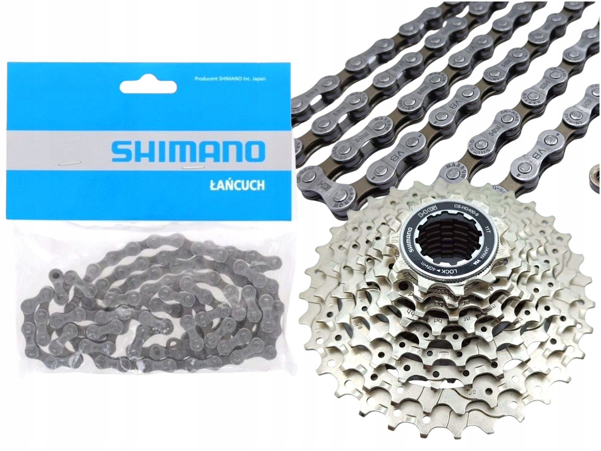 Kaseta 9 rzędowa CS-HG400 11-32T Łańcuch CN-HG53 zestaw Shimano