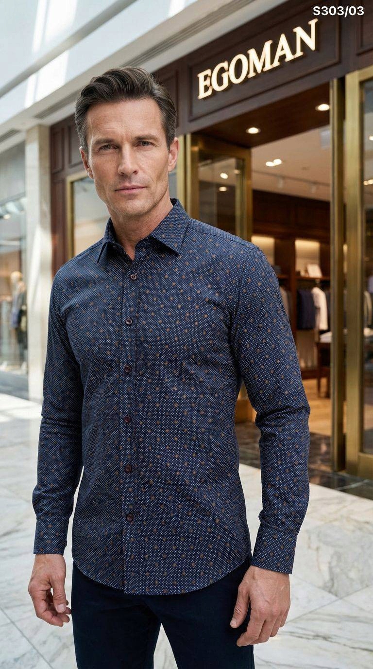 Ego Man košile pánská S0303-03 slim fit 3XL tmavě modrá