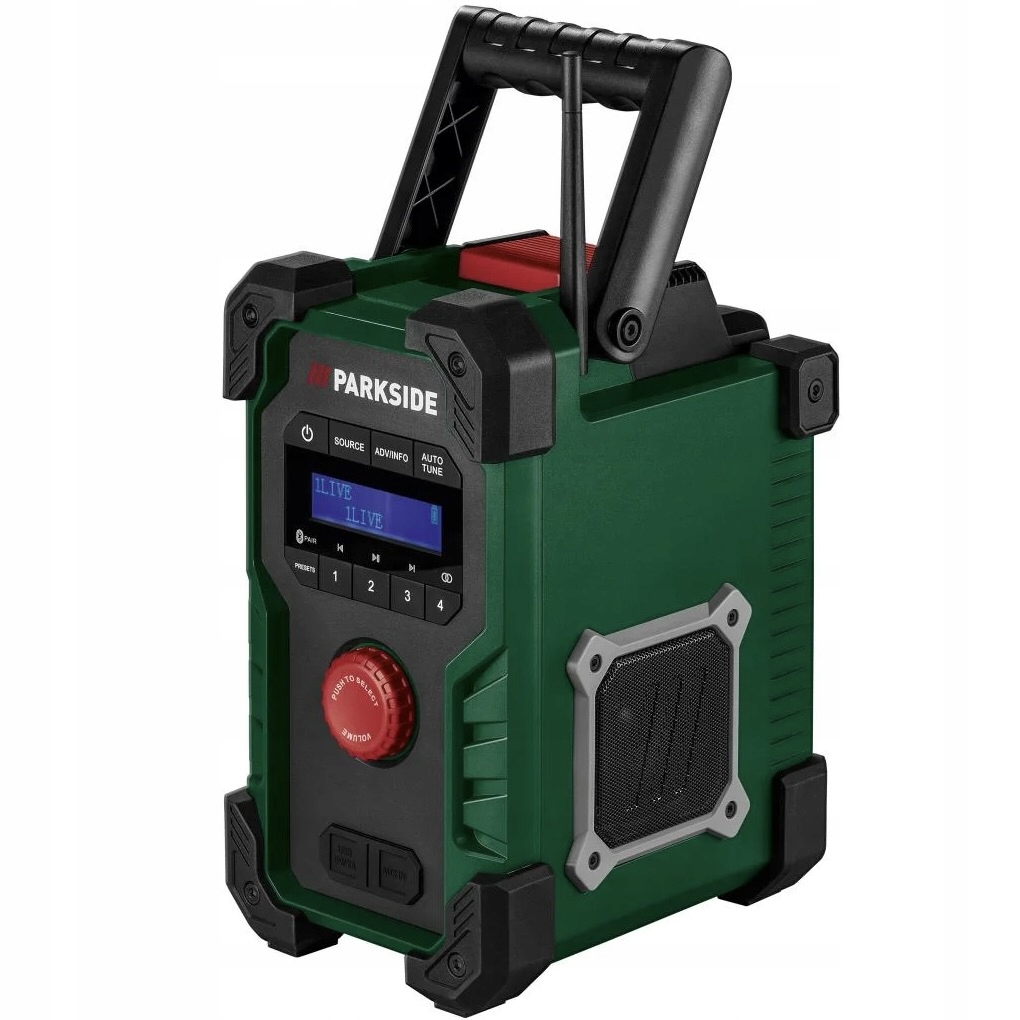 Radio budowlane akumulatorowe 12V 20V z zasilaczem 230V Pbr 10 A1 Parkside