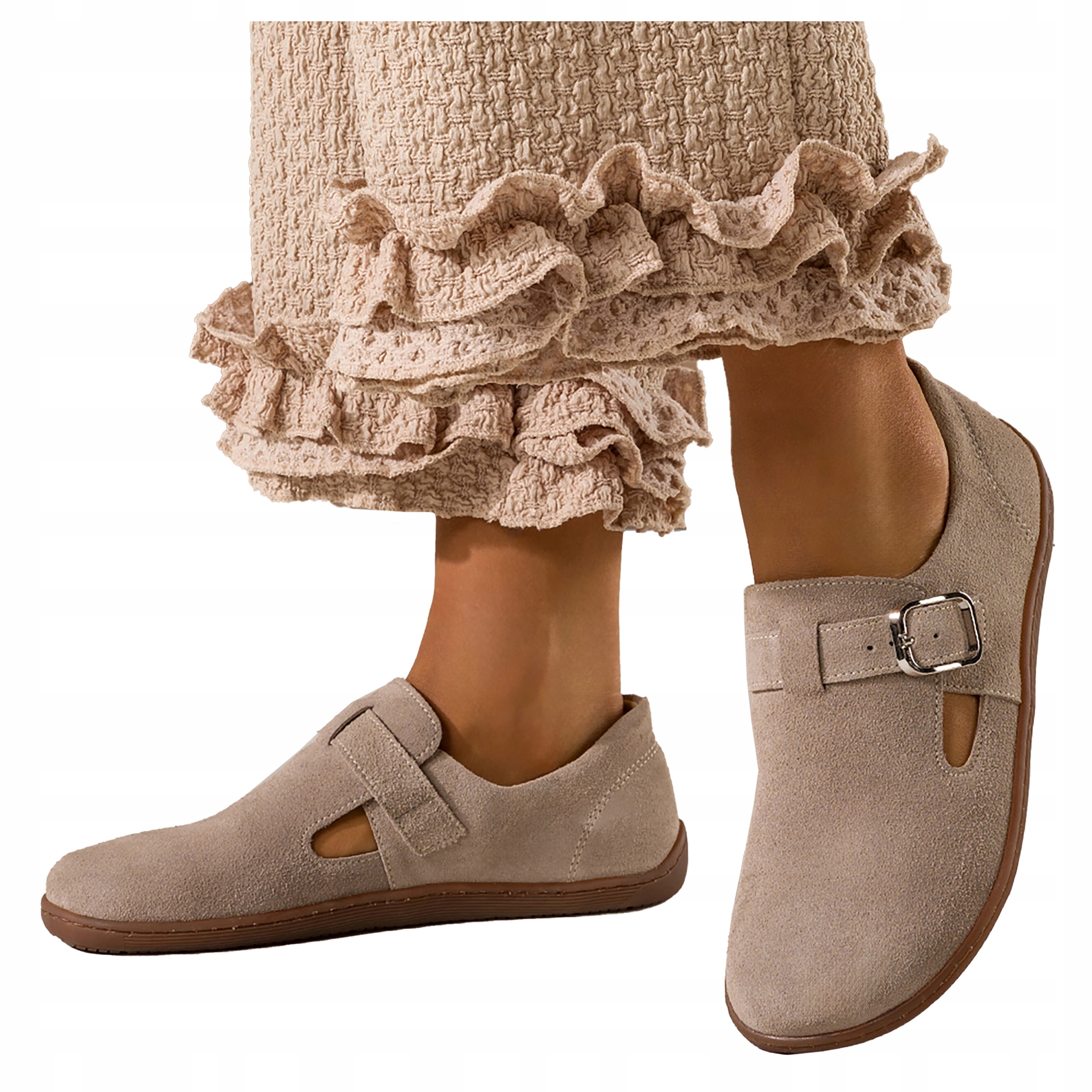 Kožené dámské polobotky Barefoot Elastická podrážka Polský Výrobek vel. 38