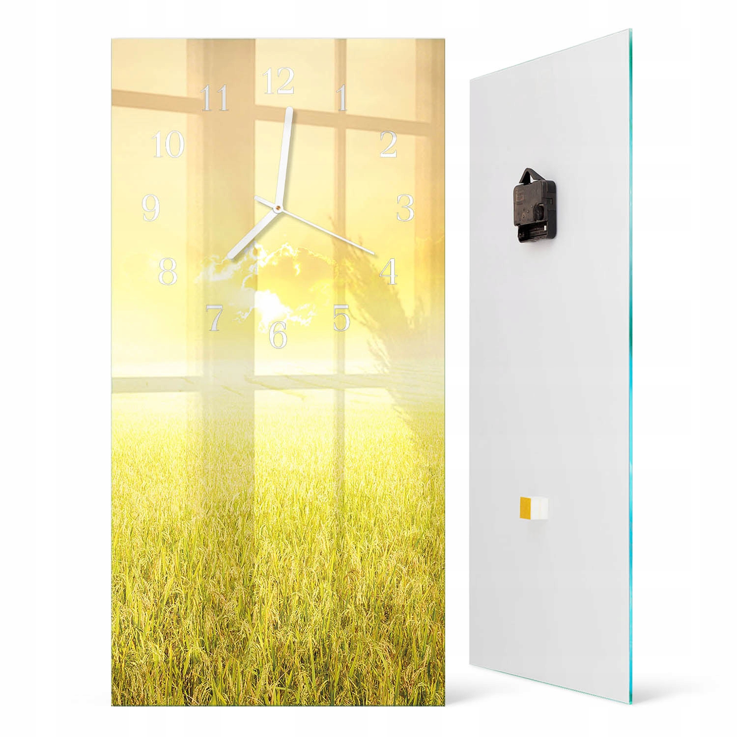Designové skleněné hodiny do interiéru s stylovým potiskem Niwa 30x60 cm