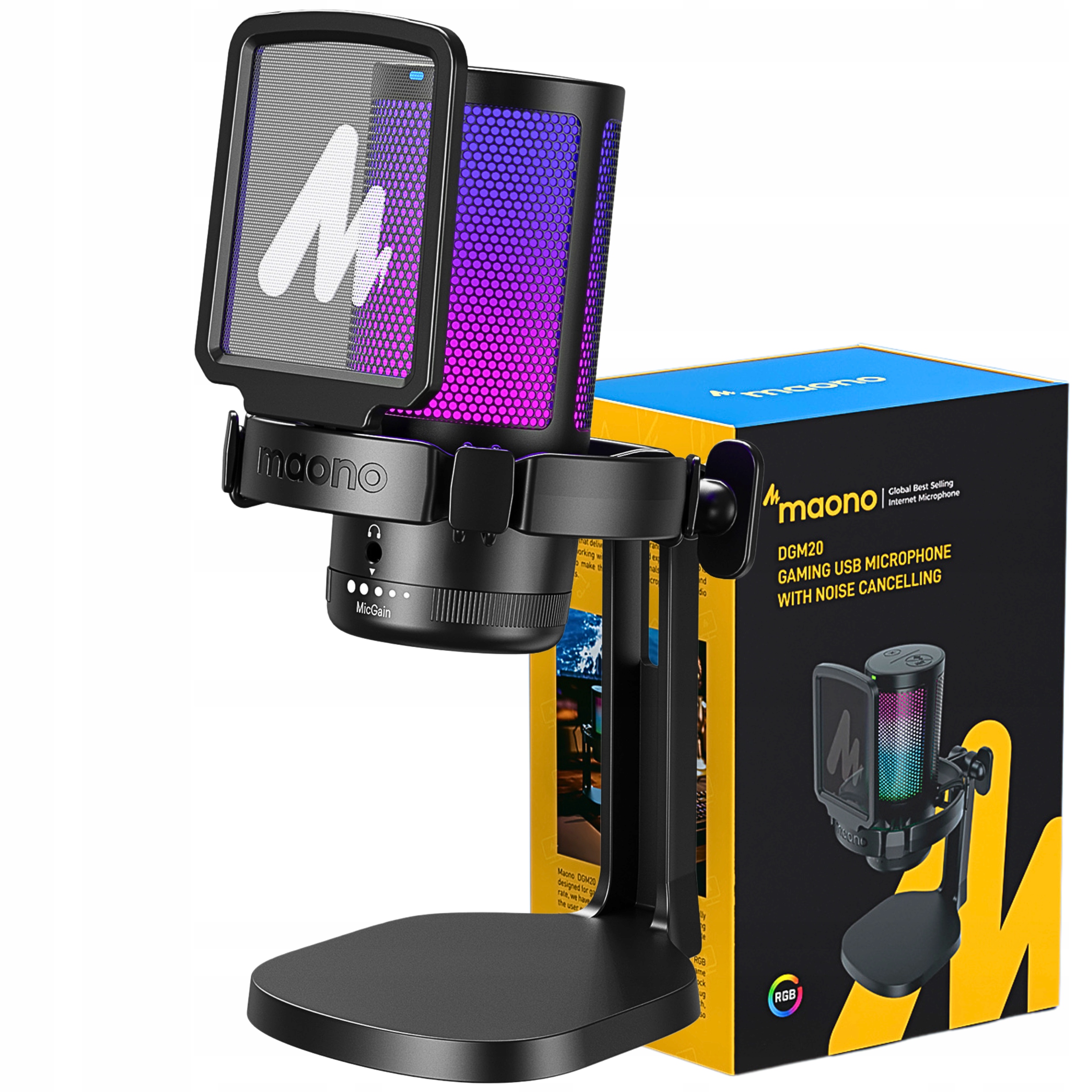 Herní mikrofon k počítači Maono DGM20 studiový Usb s dotykovým panelem