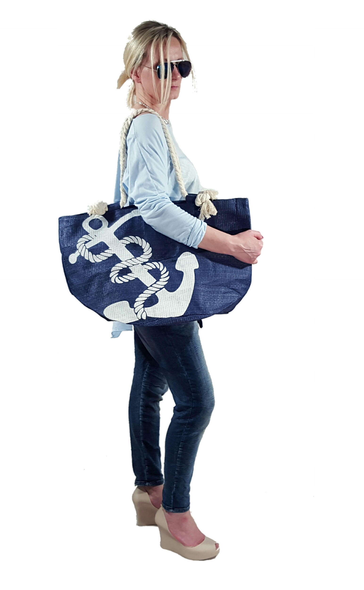 TORBA PLAŻOWA KOTWICA DUŻA TOREBKA SHOPPER BAG Płeć kobieta