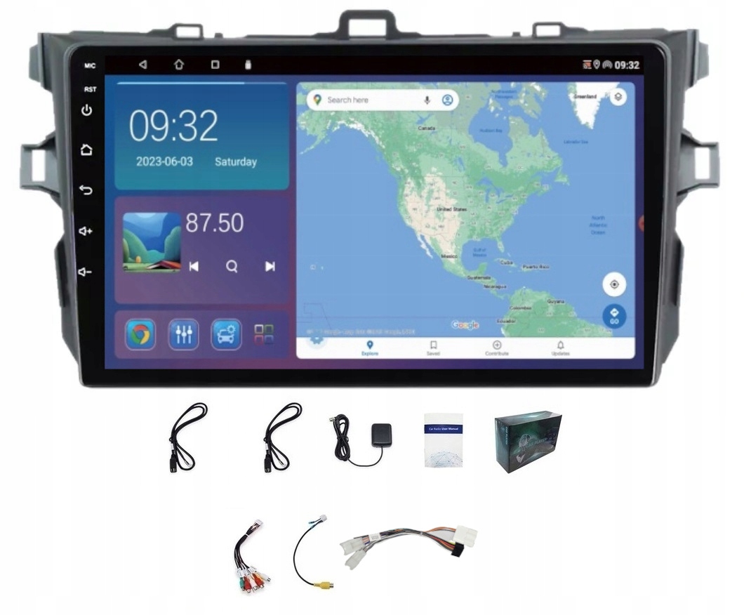 Rádio Navigácia Gps Toyota Corolla 2006-2013 Wifi Carplay Usb 2GB 64GB