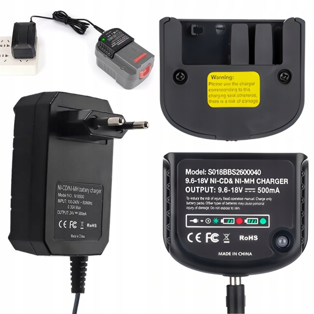 Nabíječka Ni-Cd Ni-Mh 9,6V 12V 14,4V 18V pro všechny Black&Decker