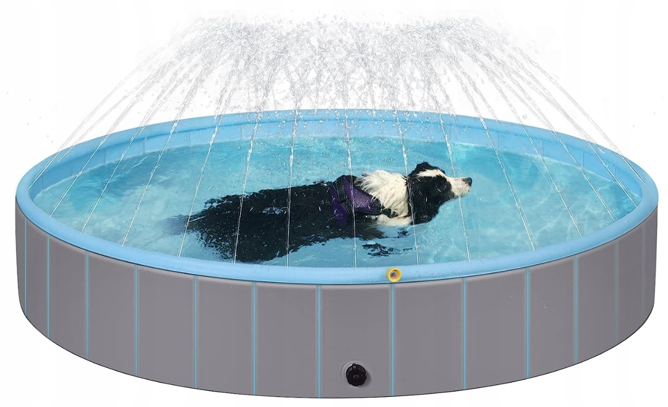 Levně Skládací Bazének Pro Psa Se Sprchou 120 CM X 30 CM, Velký Mazlíček, Zábava