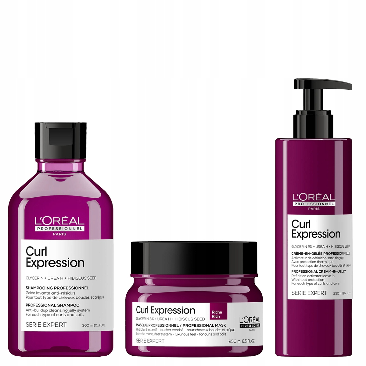 Loreal Curl Expression zestaw szampon maska i krem do włosów kręconych