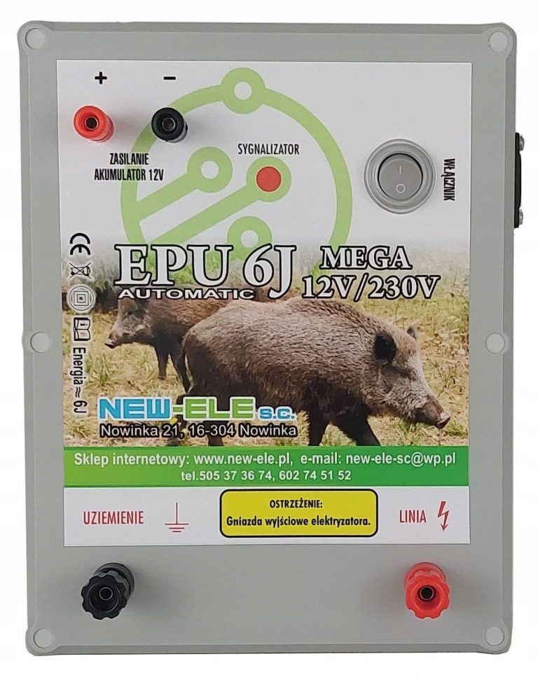 

Elektryzator pastuch EPU6J 12V/230V Automatic