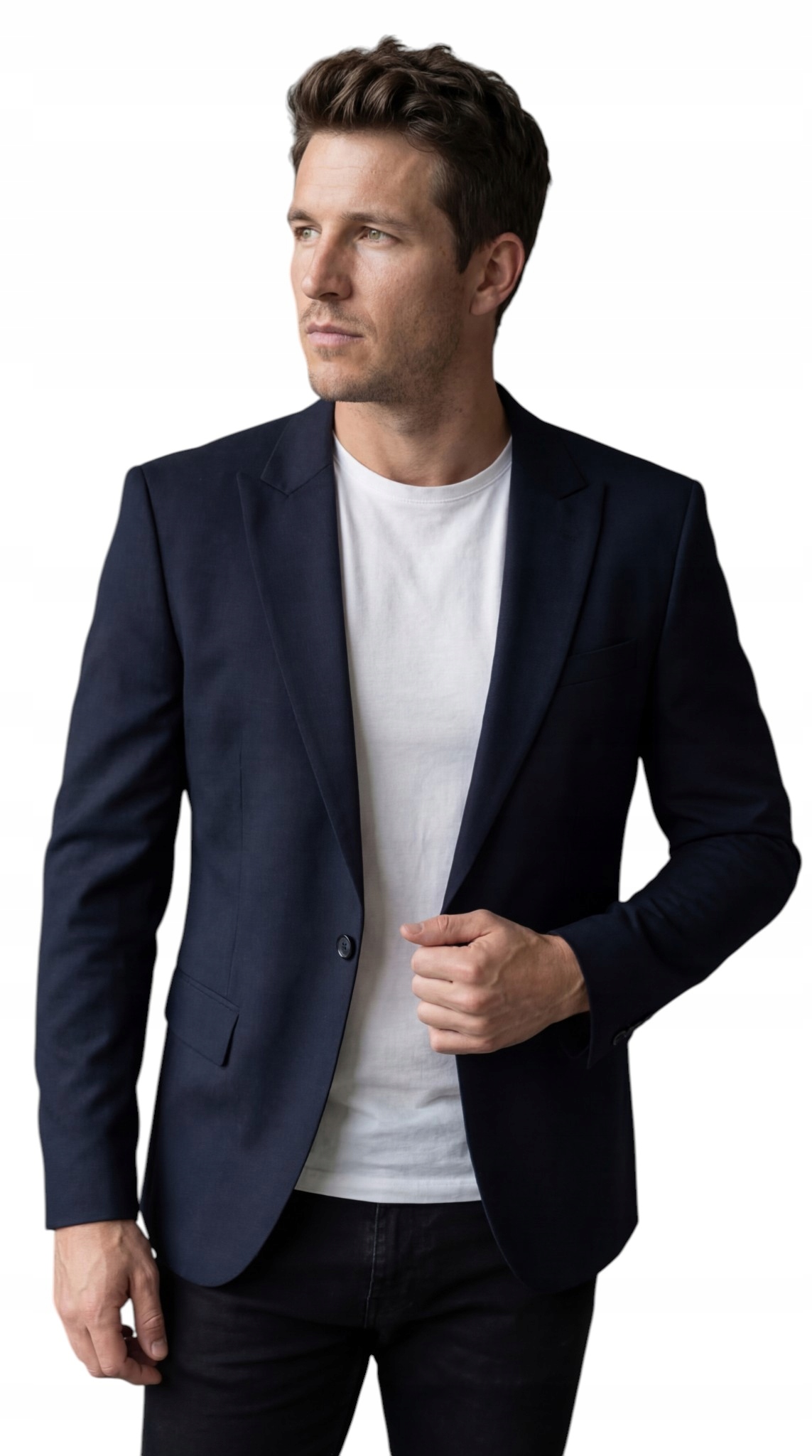 Sako Slim Elegantní Návštěvní Casua tmavě námořnická modrá DJM24 52