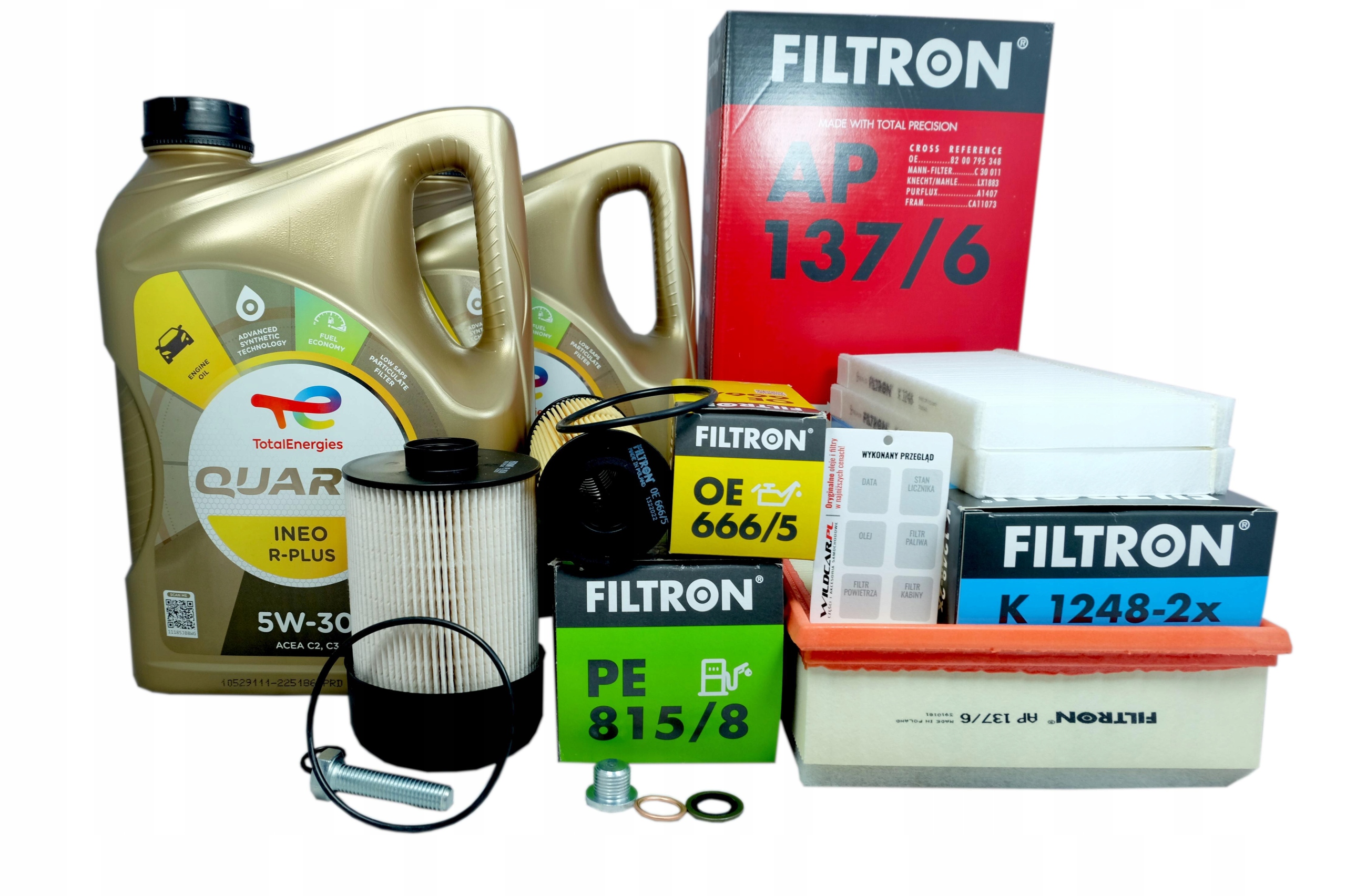 4 x Filter olej 5W30 Renault Master 3 III 2.3 dCi 2019-