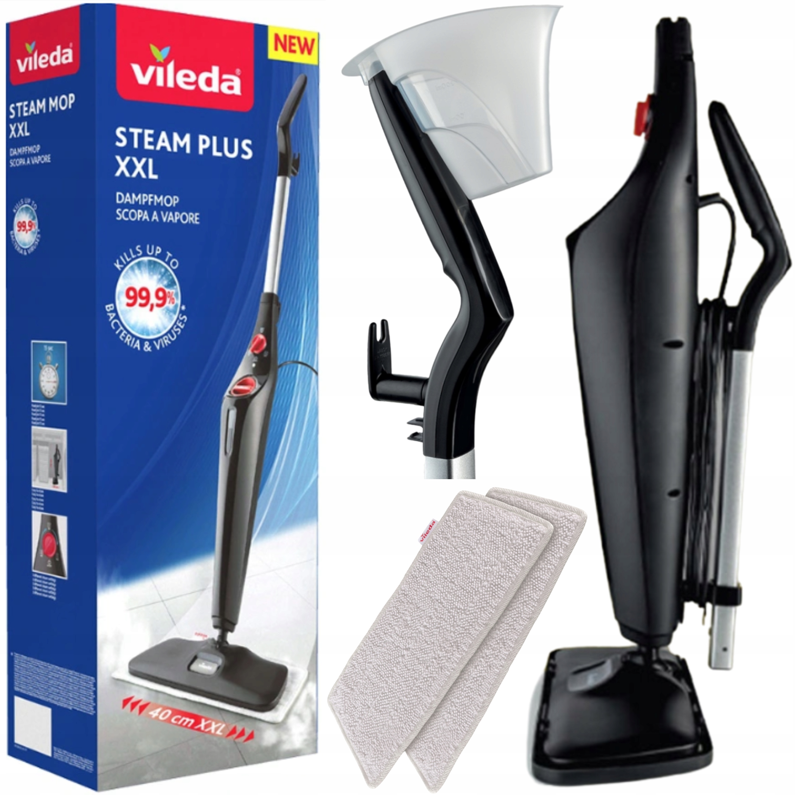

Mocny Mop Parowy Vileda Steam Plus XXL 2 Wkłady