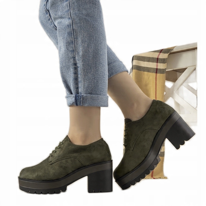 

Zielone Skóra ekologiczna Buty Botki r.40