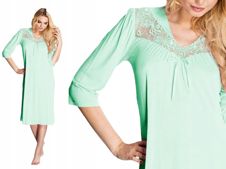 

Koszula nocna Duża Rozmiar 52 3XL Wiskoza Turkus