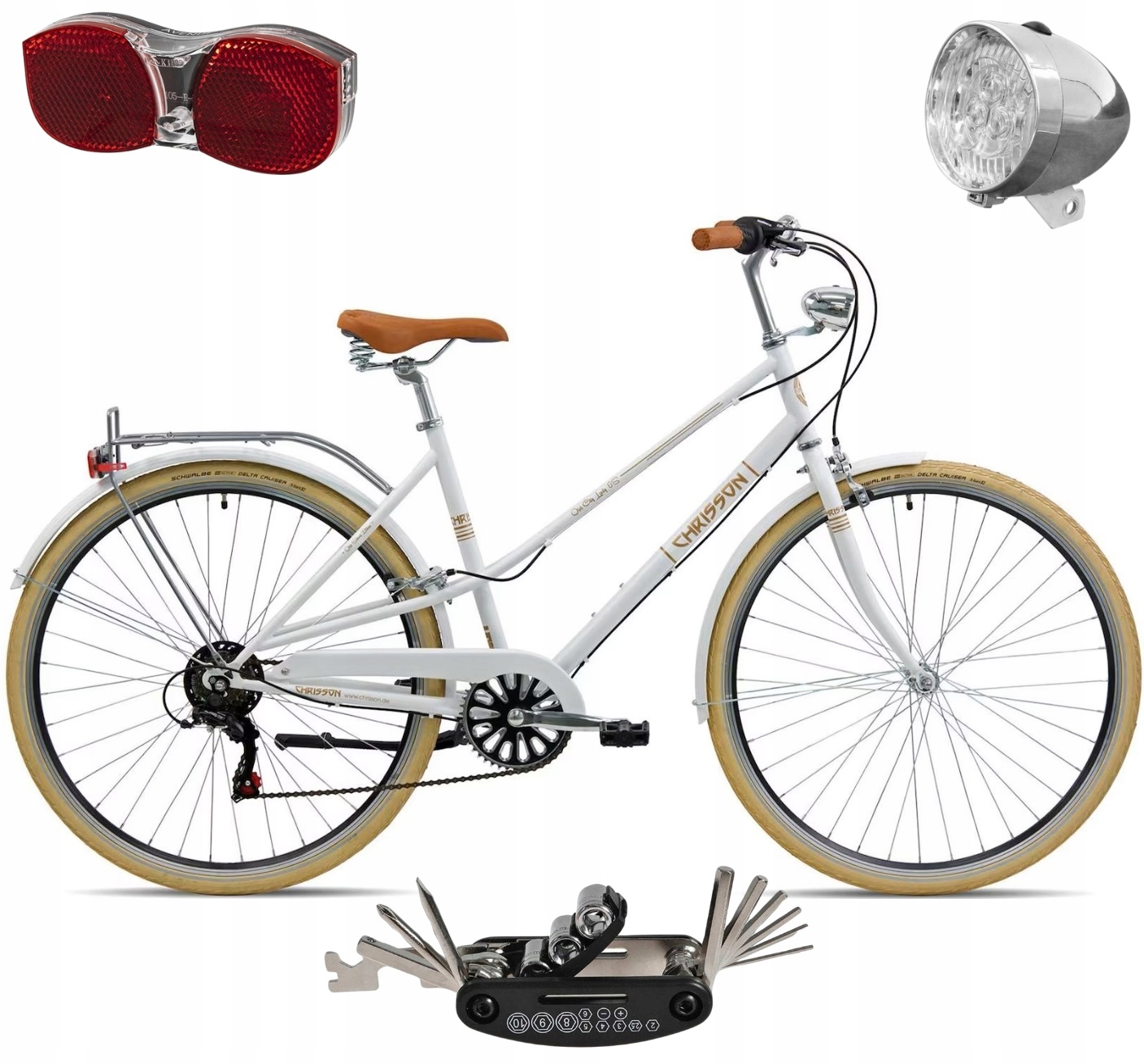 Dámské městské kolo Kola 28" Shimano Blatníky Kufr Osvětlení Patka