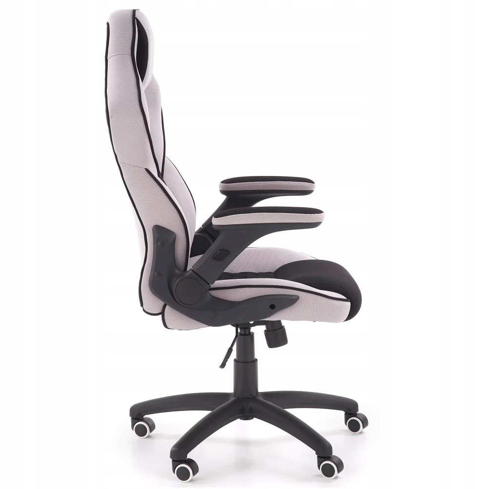 Fotel Gamingowy Obrotowy Krzesło dla Gracza SONIC Szary do Biurka Komputera Głębokość siedziska 52 cm