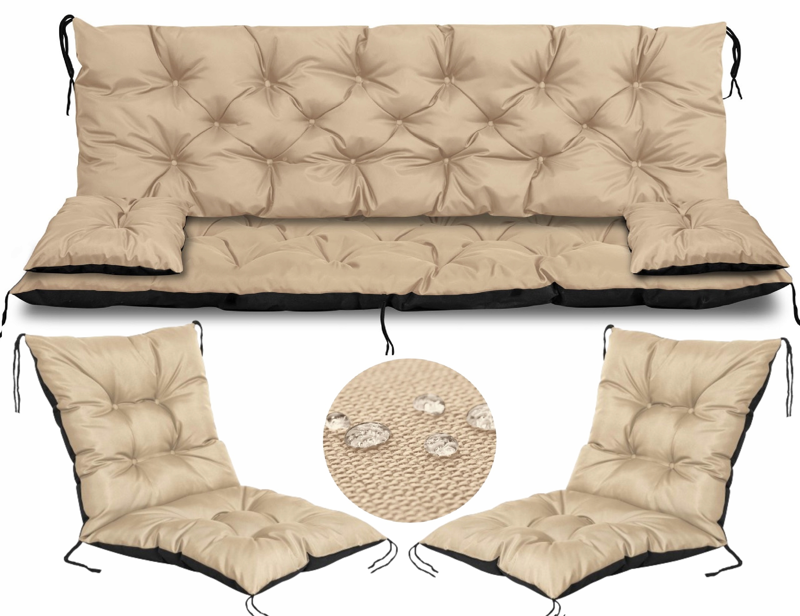 Záhradné vankúše na lavičku 150x60x50 cm 2 vankúše na stoličku 50x50x50 cm