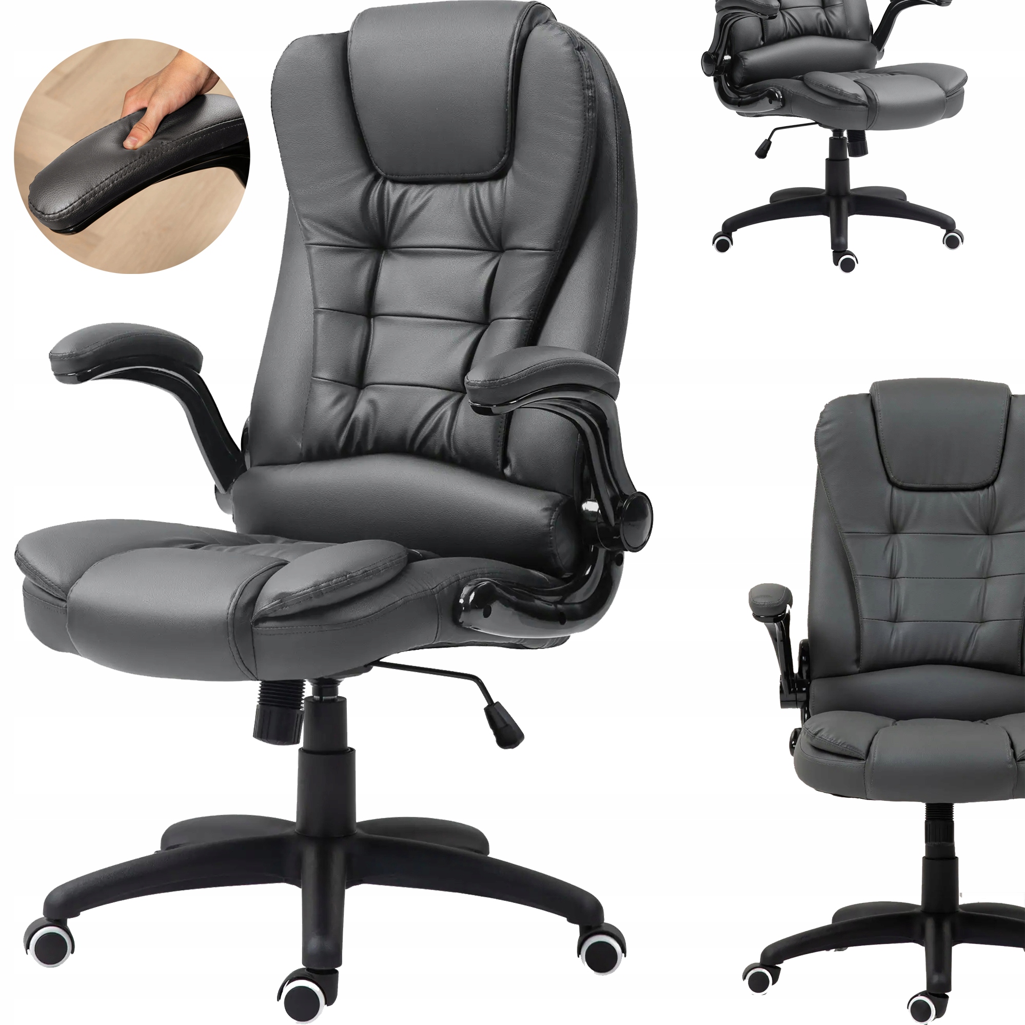 Eko kancelářské křeslo se skládacími opěrkami rukou, pohodlné, odolné až do 120 kg