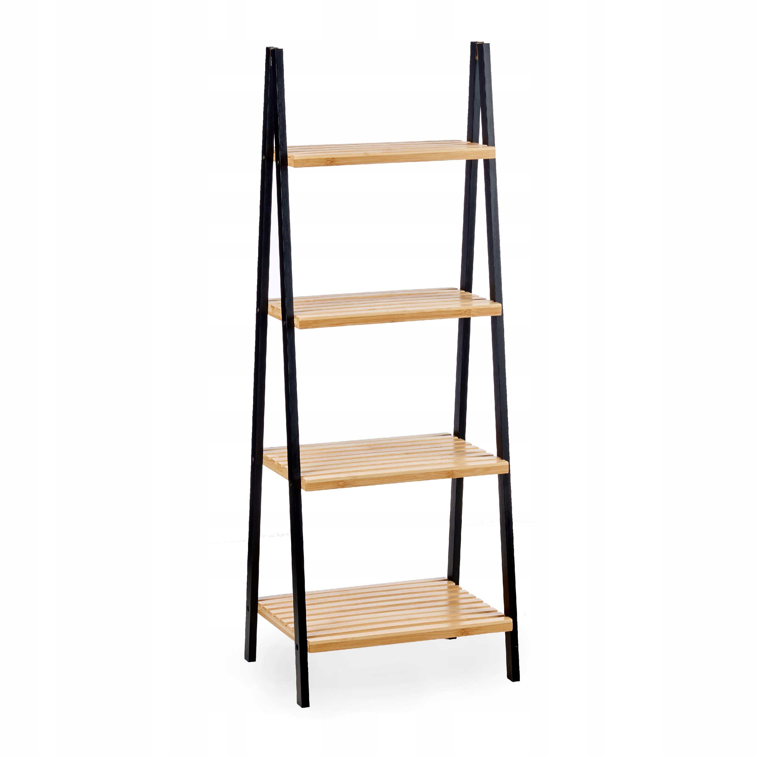 Bambusový Regál Úzky Čierny 4 Úrovne Bamboo Glow 40 X 30 X 109 CM Do 40 Kg