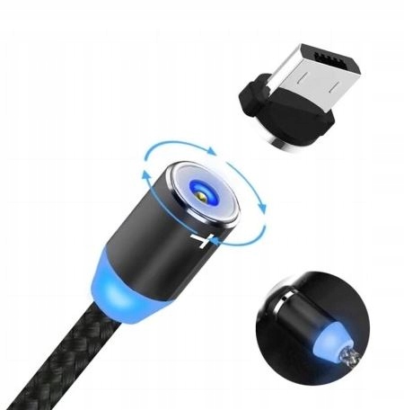 KABEL MAGNETYCZNY ŁADUJĄCY USB 3w1 LED ŁADOWARKA Marka Pronett